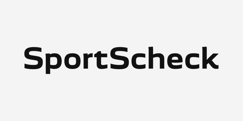 SportScheck brand name in bold black text on a light gray background.